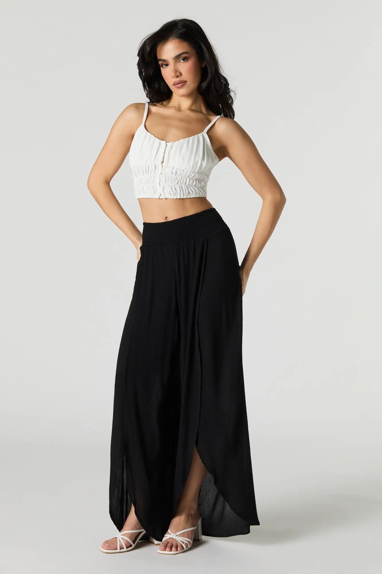 Pantalon fluide à jambe large avec fente sold by Urban Planet product image thumbnail 4