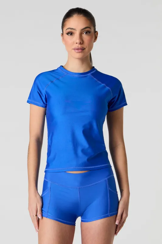 Short Sleeve Rashguard Swim Top sold by Urban Planet