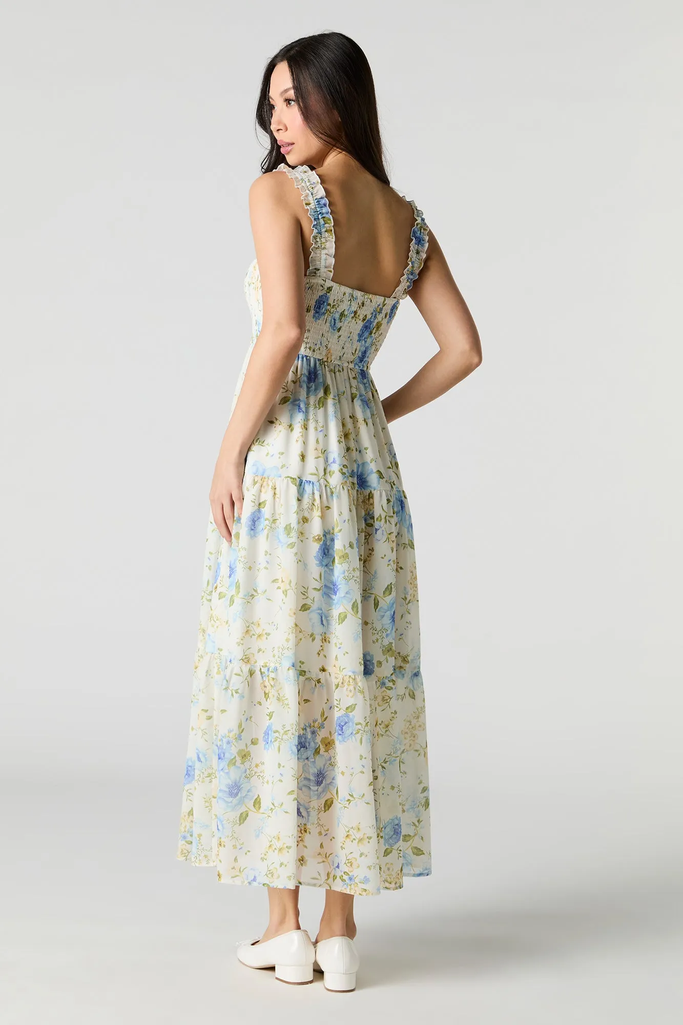 Chiffon Smocked Tiered Maxi Dress sold by Urban Planet product image thumbnail 3
