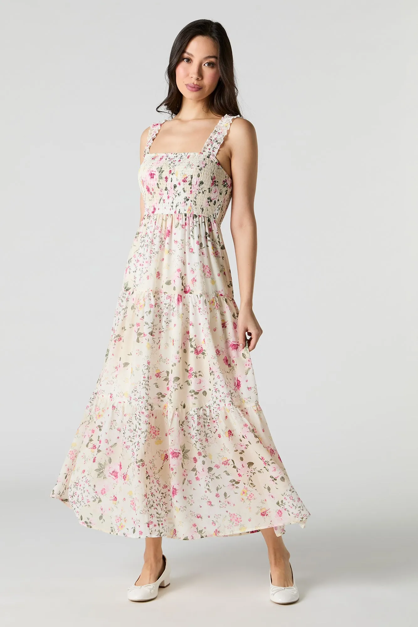 Robe maxi volantée smockée en chiffon sold by Urban Planet product image thumbnail 4