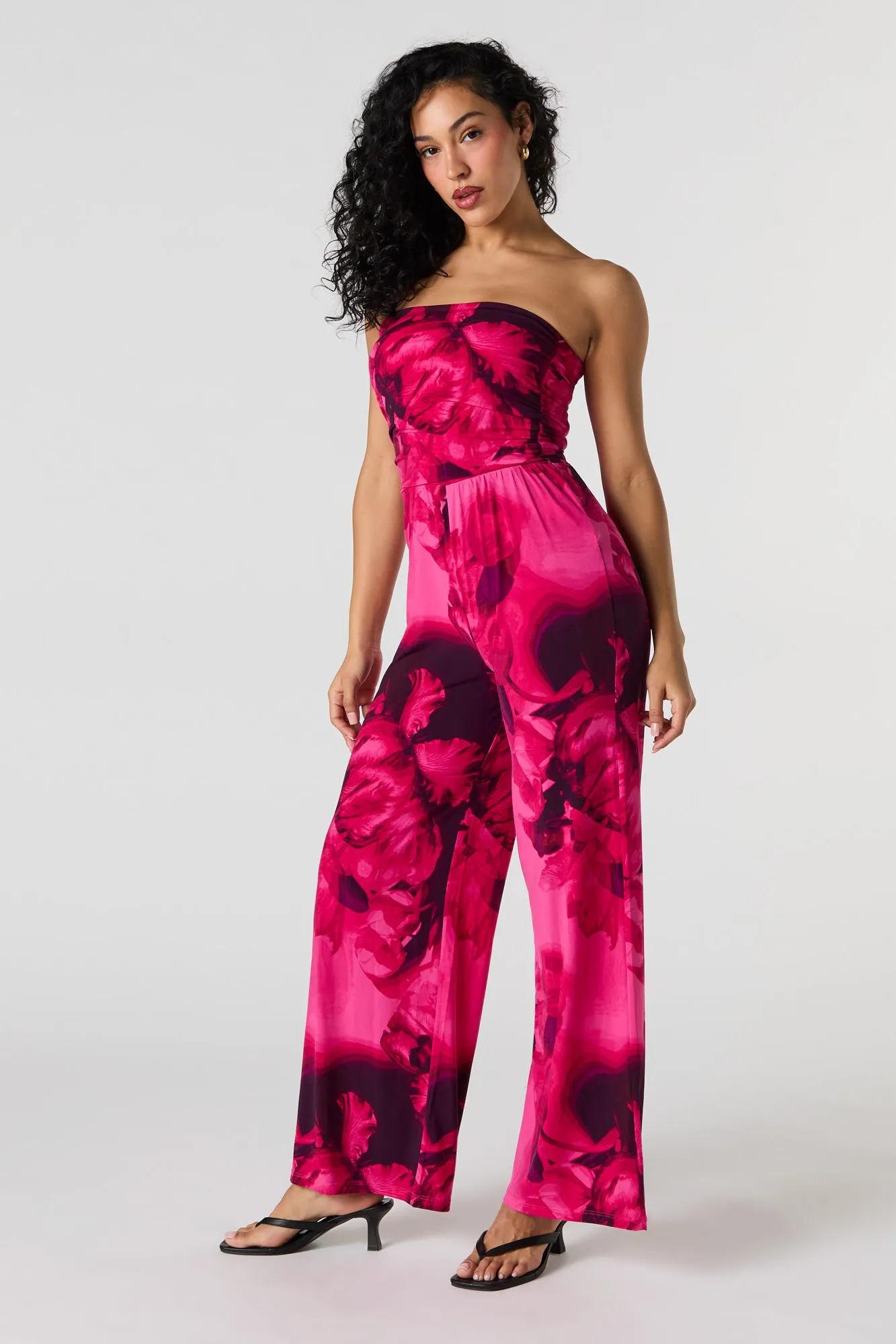 Floral Strapless Wide Leg Jumpsuit sold by Urban Planet product image thumbnail 3