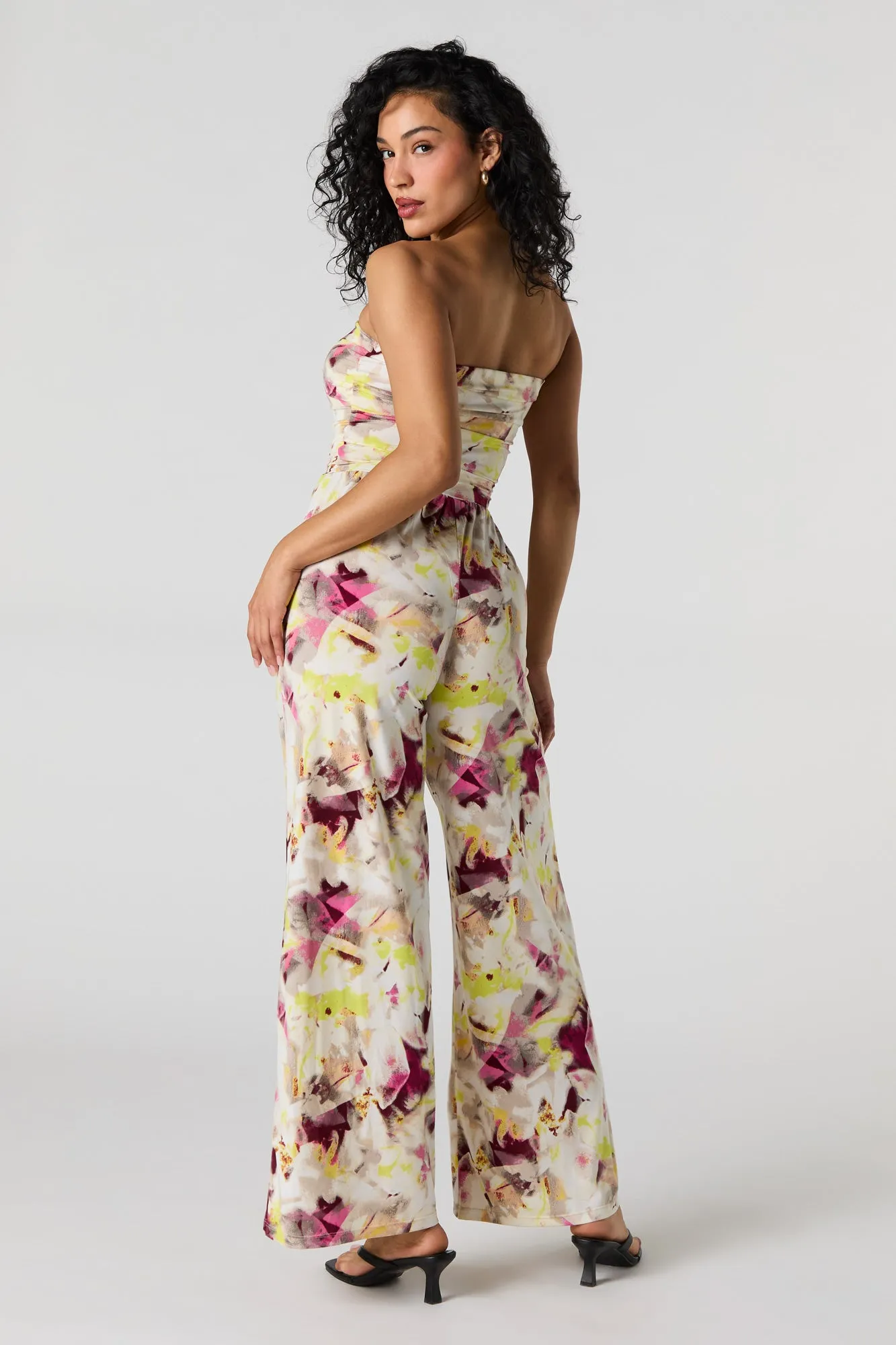 Floral Strapless Wide Leg Jumpsuit sold by Urban Planet product image thumbnail 5