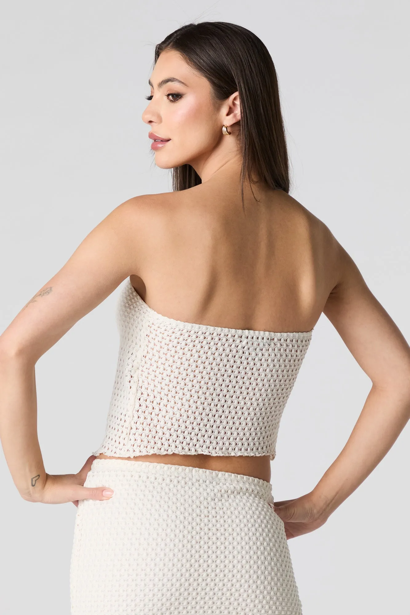 Crochet Knit Flyaway Tube Top sold by Urban Planet product image thumbnail 2