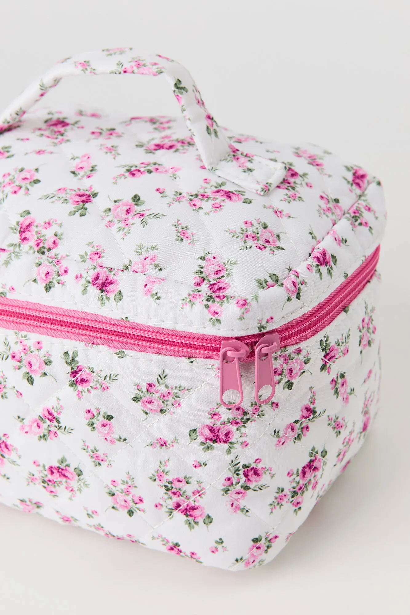 Large Floral Quilted Makeup Bag sold by Urban Planet product image thumbnail 3