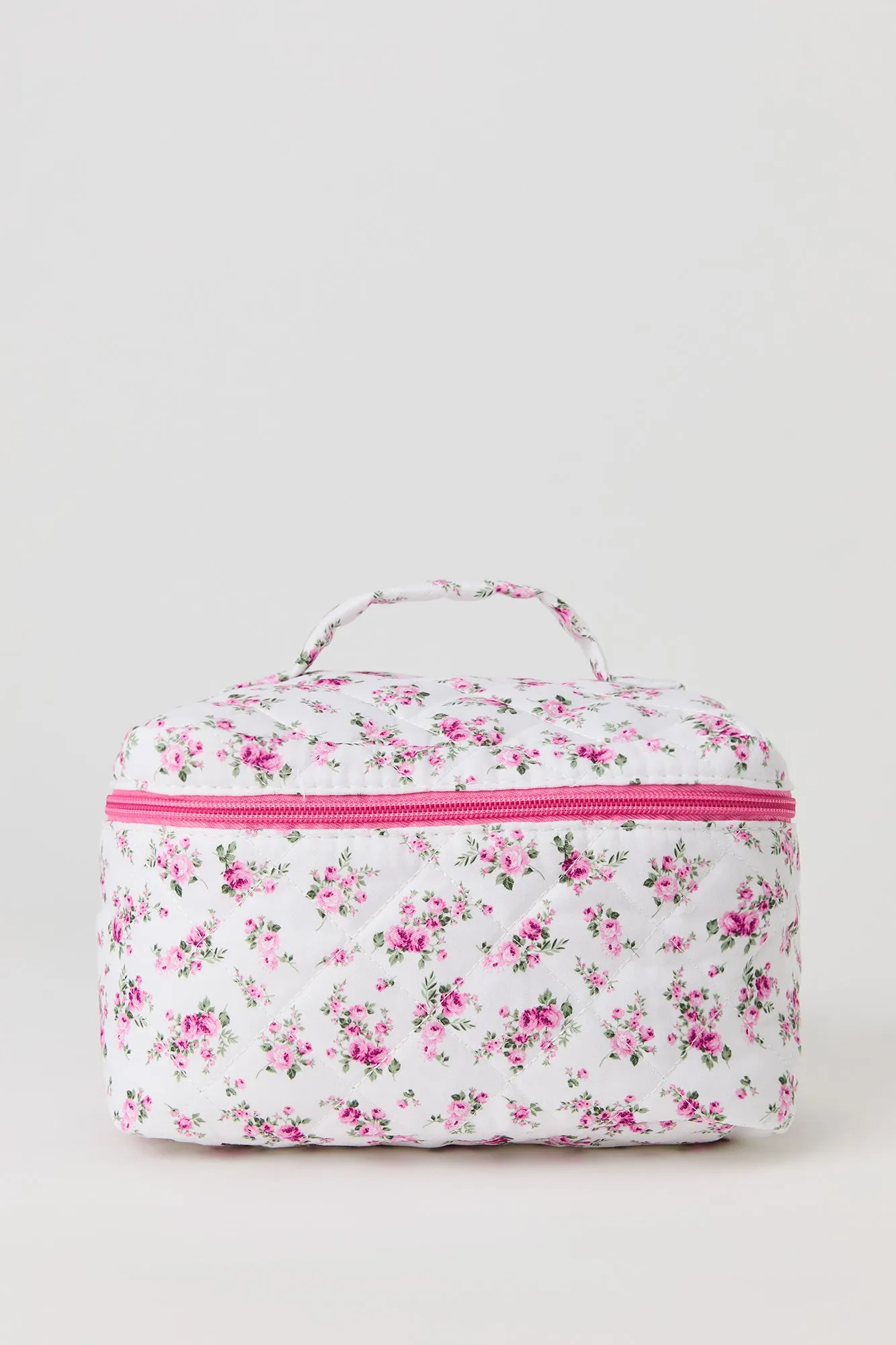 Large Floral Quilted Makeup Bag sold by Urban Planet