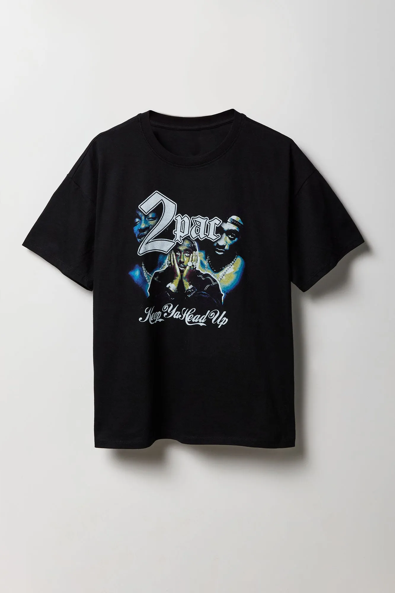 T-shirt de coupe garçonne à imprimé Tupac Keep Ya Head Up sold by Urban Planet