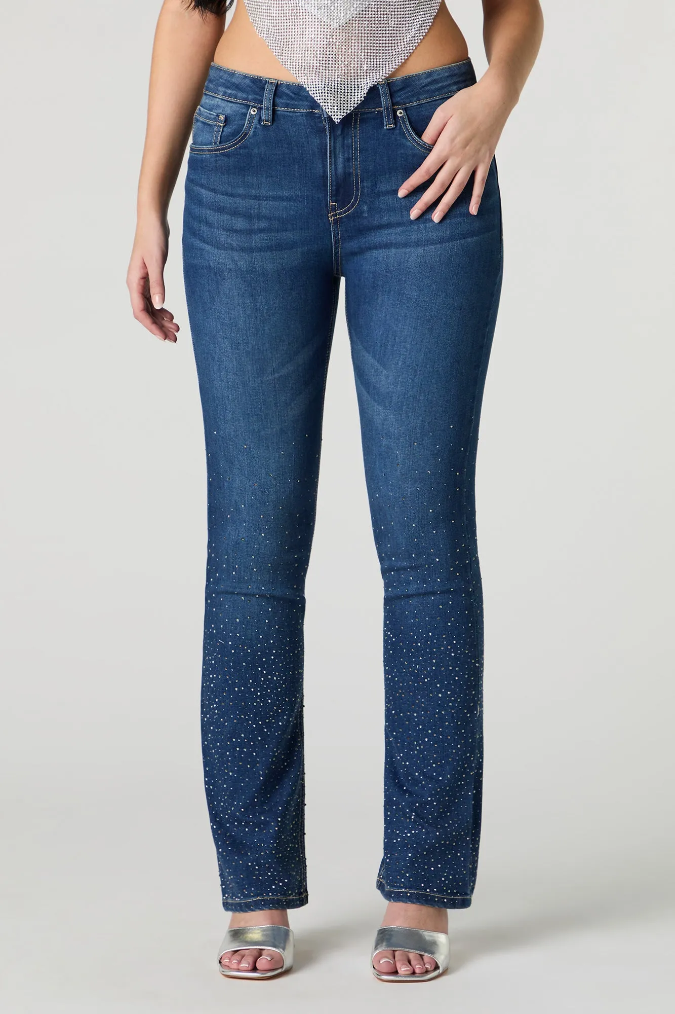 Rhinestone Flare Jean sold by Urban Planet product image thumbnail 2