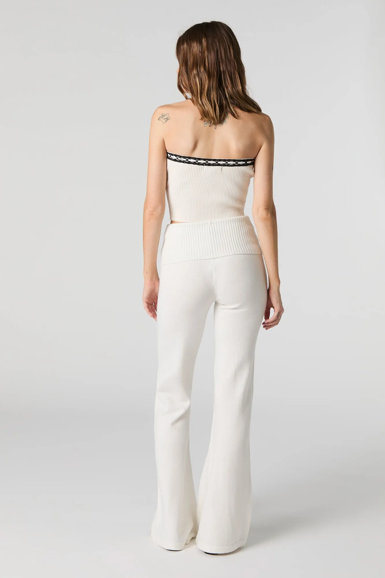 Knit Foldover Waist Flare Pant sold by Urban Planet product image thumbnail 3