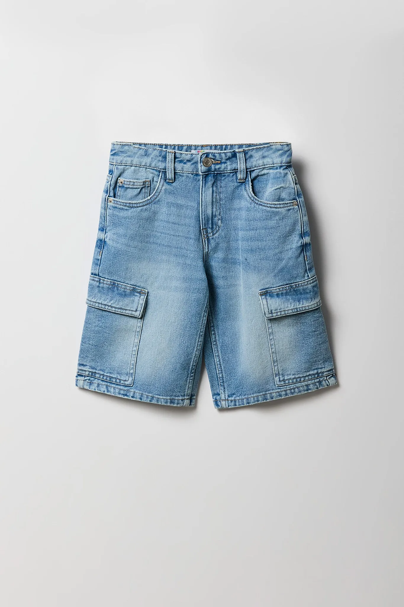 Girls Mid Rise Cargo Jort sold by Urban Planet