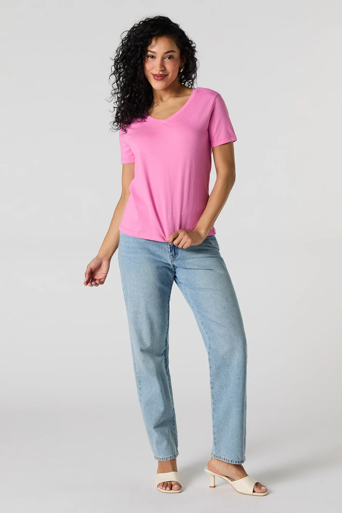 Relaxed V-Neck T-Shirt sold by Urban Planet product image thumbnail 3