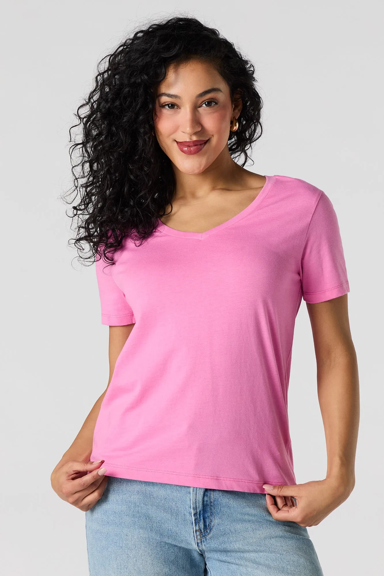 Relaxed V-Neck T-Shirt sold by Urban Planet
