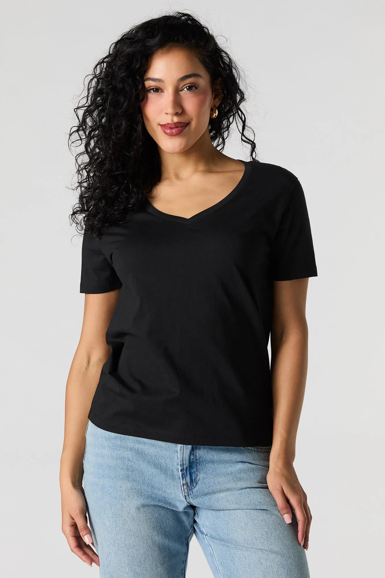 Relaxed V-Neck T-Shirt sold by Urban Planet product image thumbnail 4