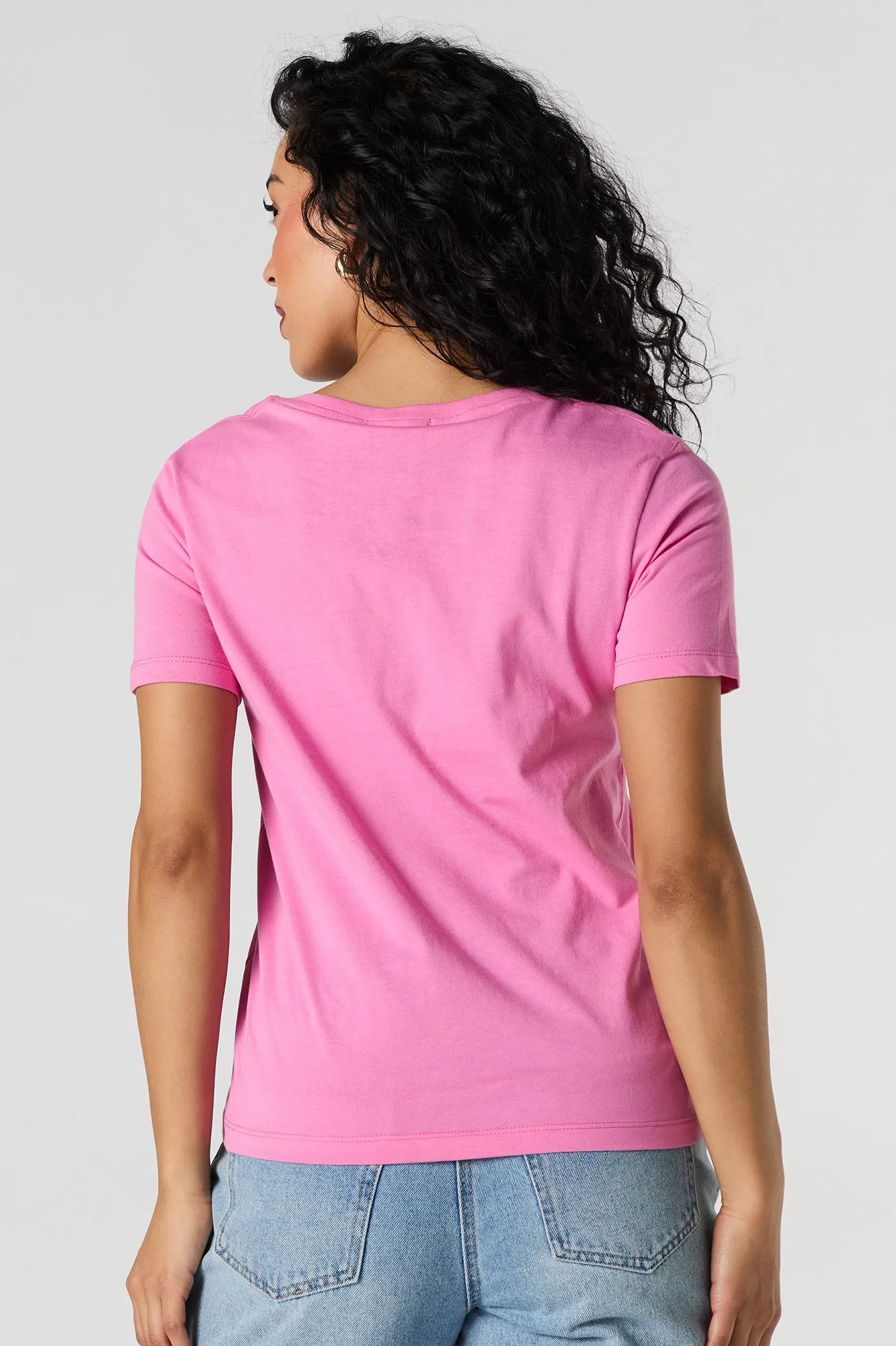 T-shirt décontracté à encolure en V sold by Urban Planet product image thumbnail 2