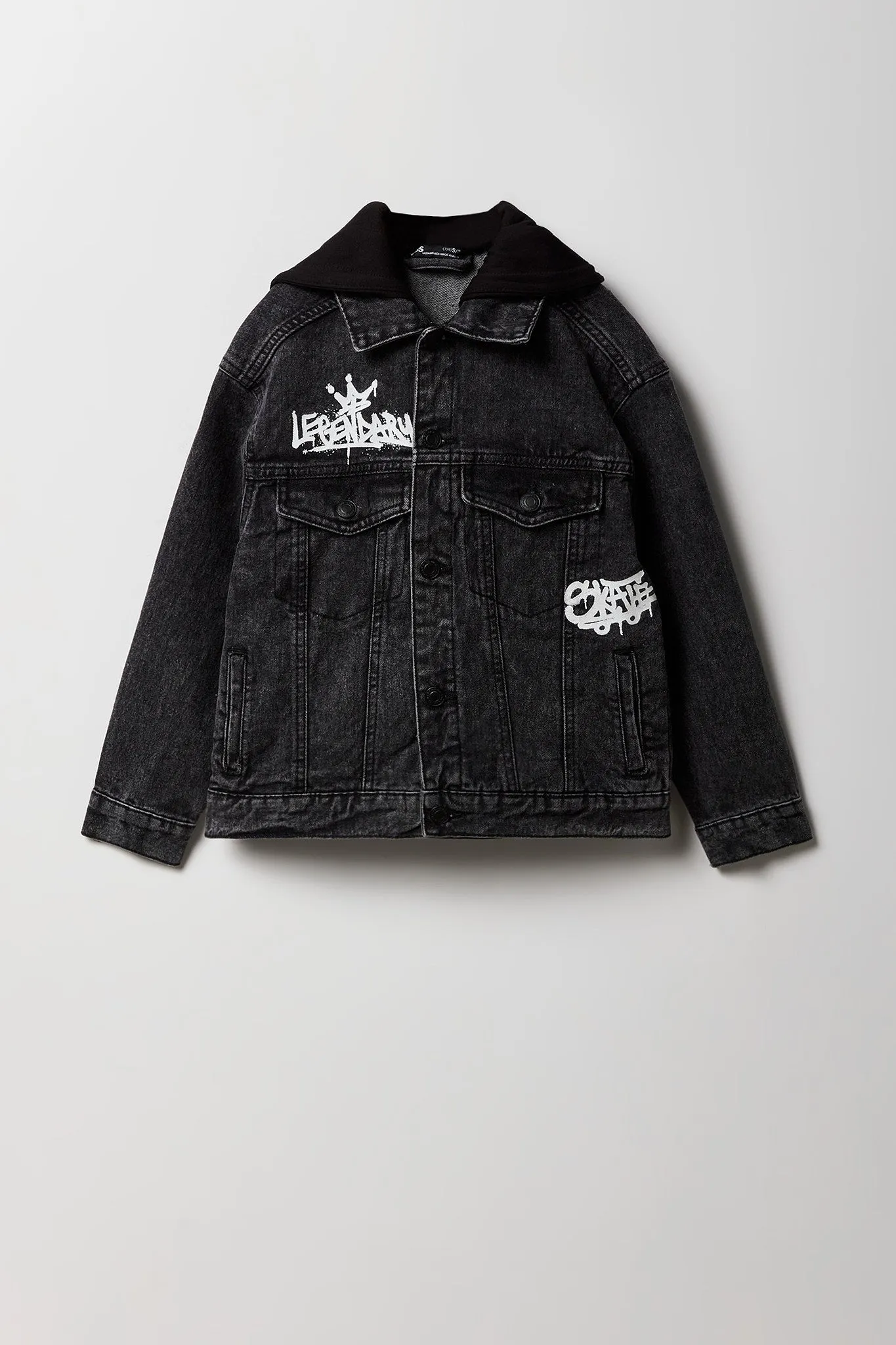 Boys Graphic Hooded Denim Jacket sold by Urban Planet product image thumbnail 3