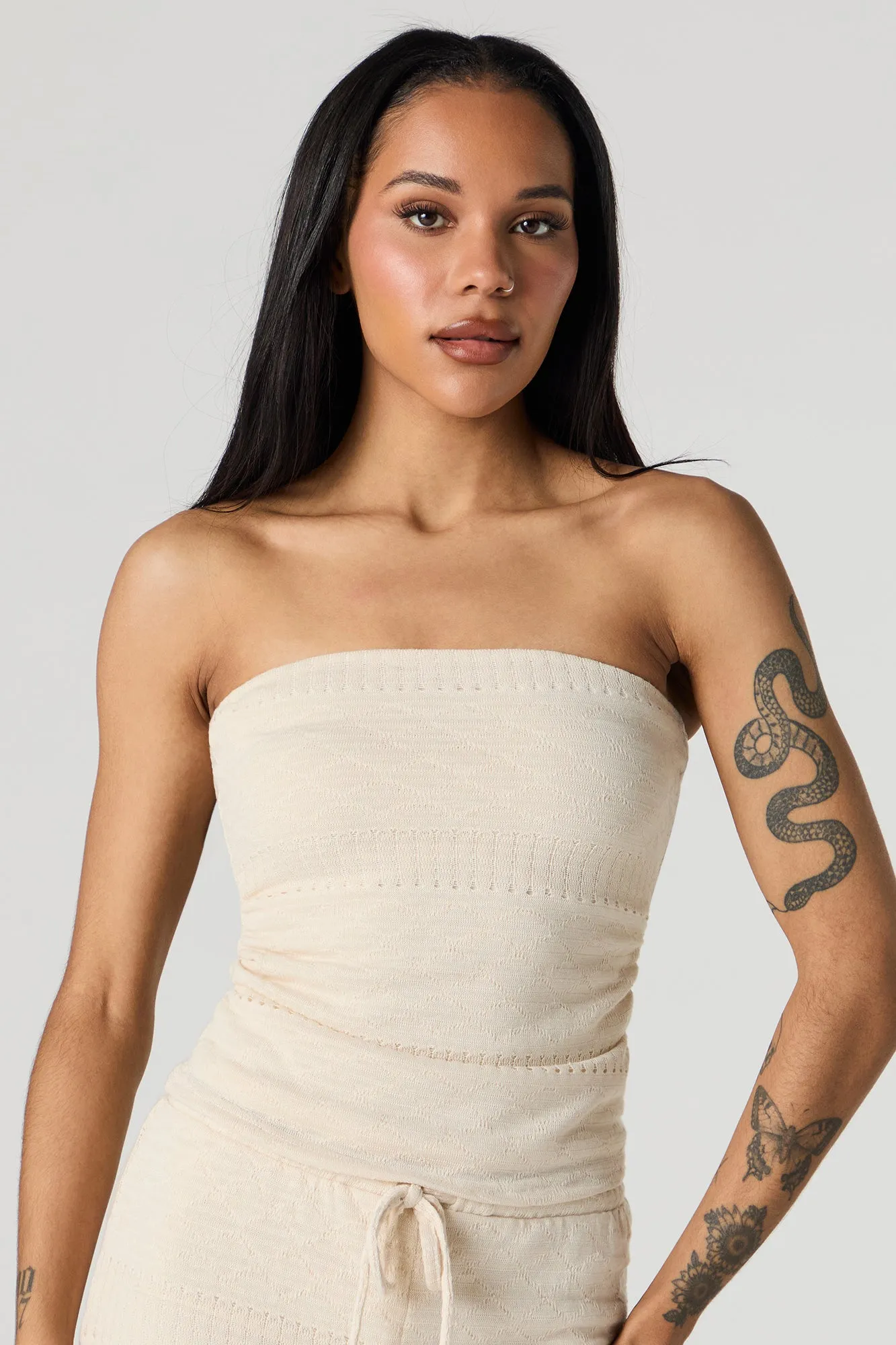 Pointelle Knit Tube Top sold by Urban Planet