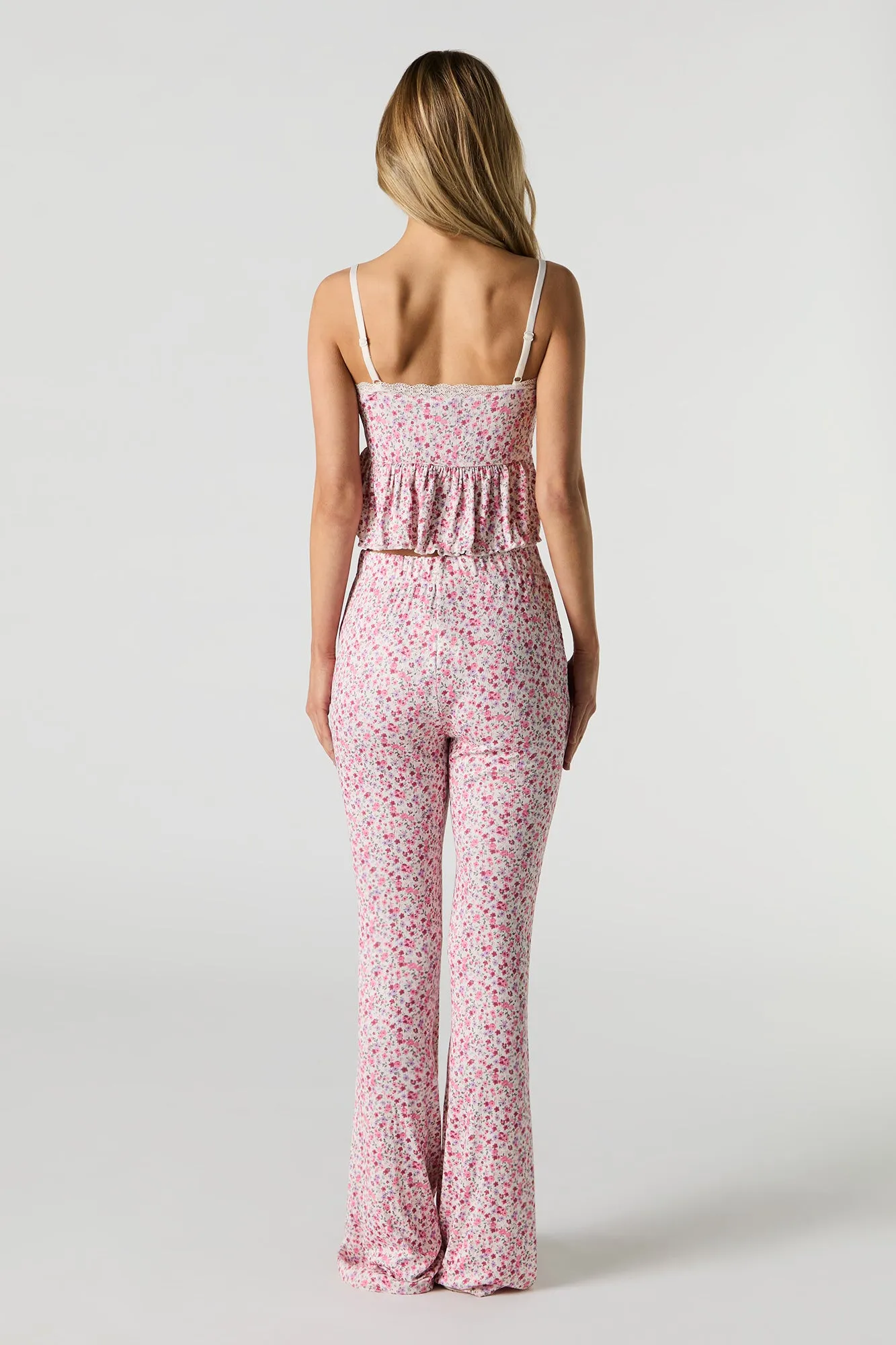 Floral Pointelle Knit Pajama Pant sold by Urban Planet product image thumbnail 3