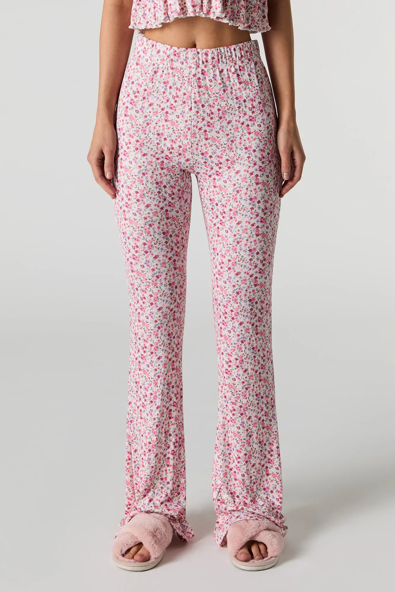 Pantalon de pyjama en tricot de pointelle fleuri sold by Urban Planet product image thumbnail 2