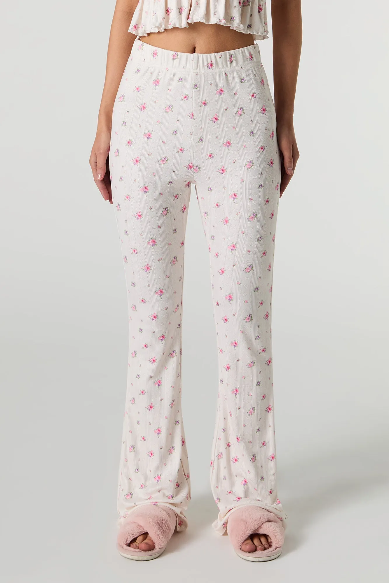 Pantalon de pyjama en tricot de pointelle fleuri sold by Urban Planet product image thumbnail 5