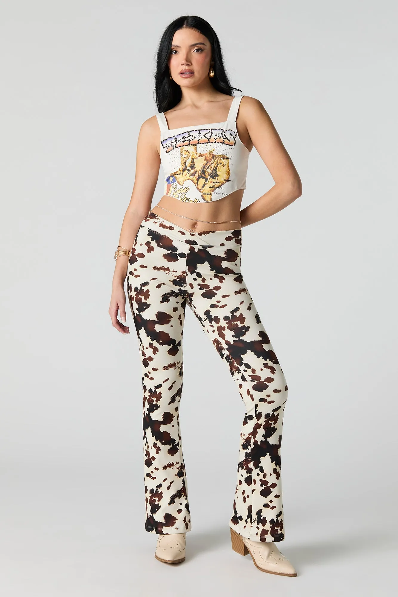 Débardeur-corset lacé à imprimé Western avec pierres du Rhin sold by Urban Planet product image thumbnail 3