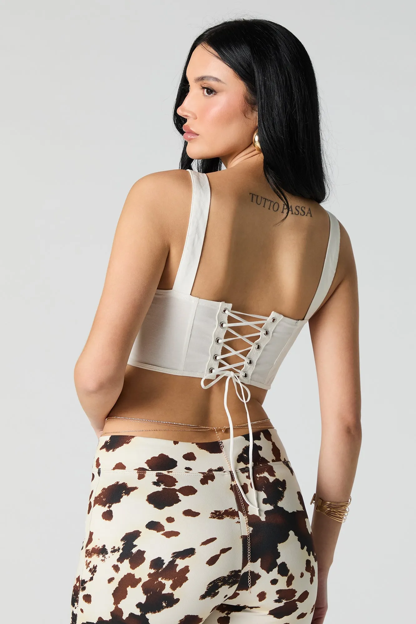 Débardeur-corset lacé à imprimé Western avec pierres du Rhin sold by Urban Planet product image thumbnail 2