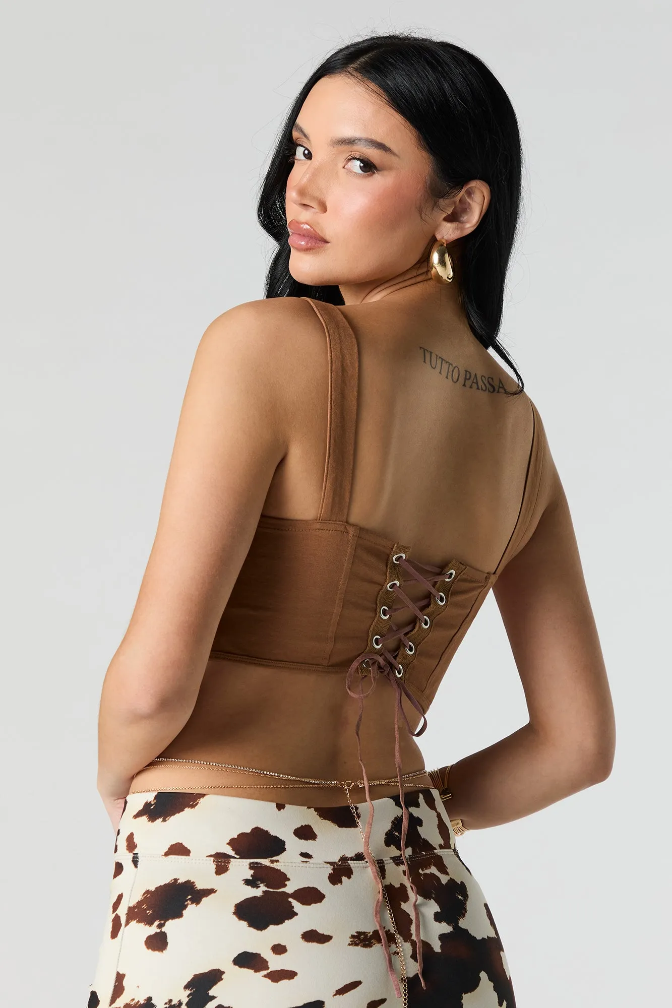 Débardeur-corset lacé à imprimé Western avec pierres du Rhin sold by Urban Planet product image thumbnail 5