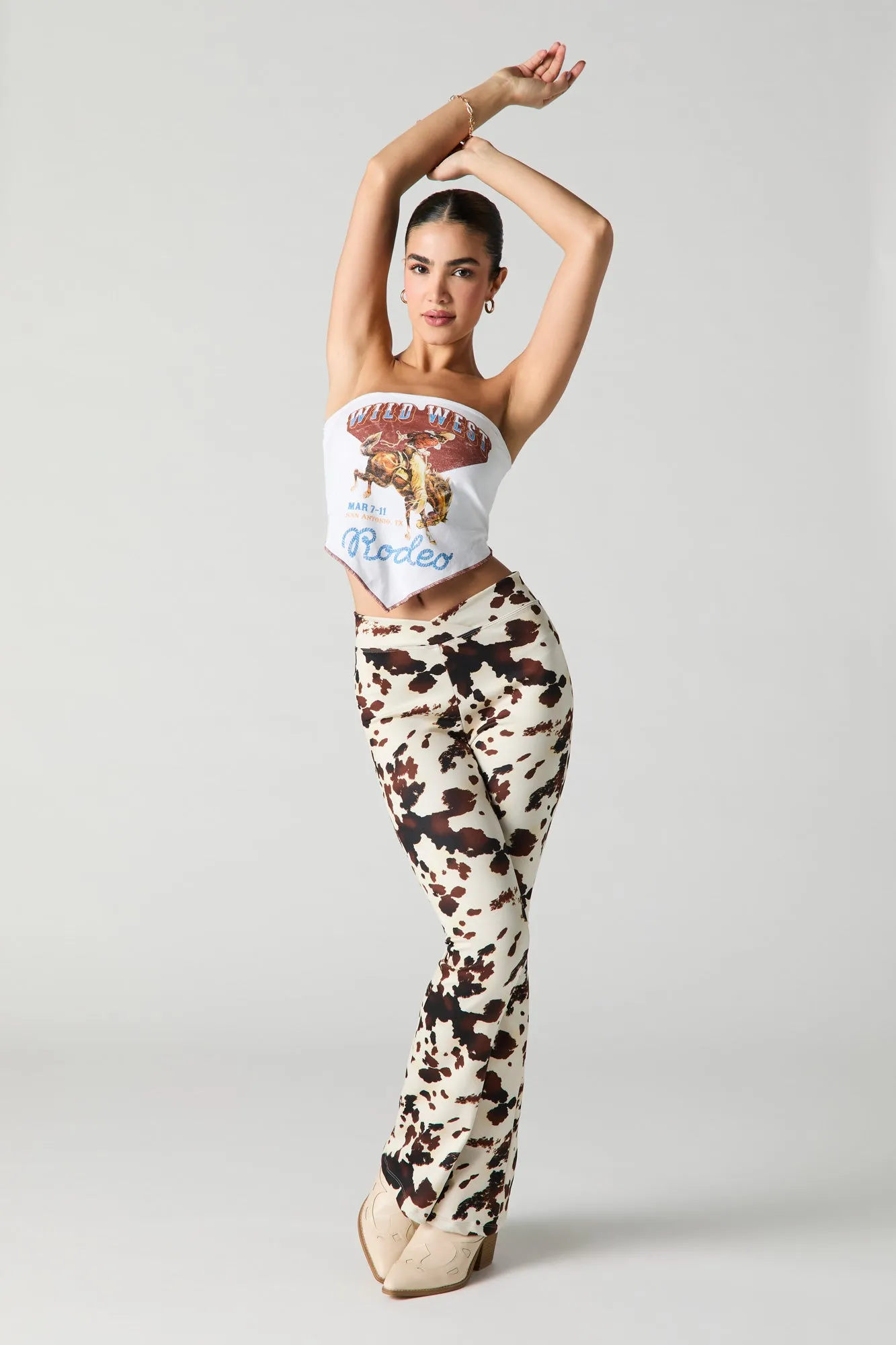 Western Graphic V Hem Tube Top sold by Urban Planet product image thumbnail 3