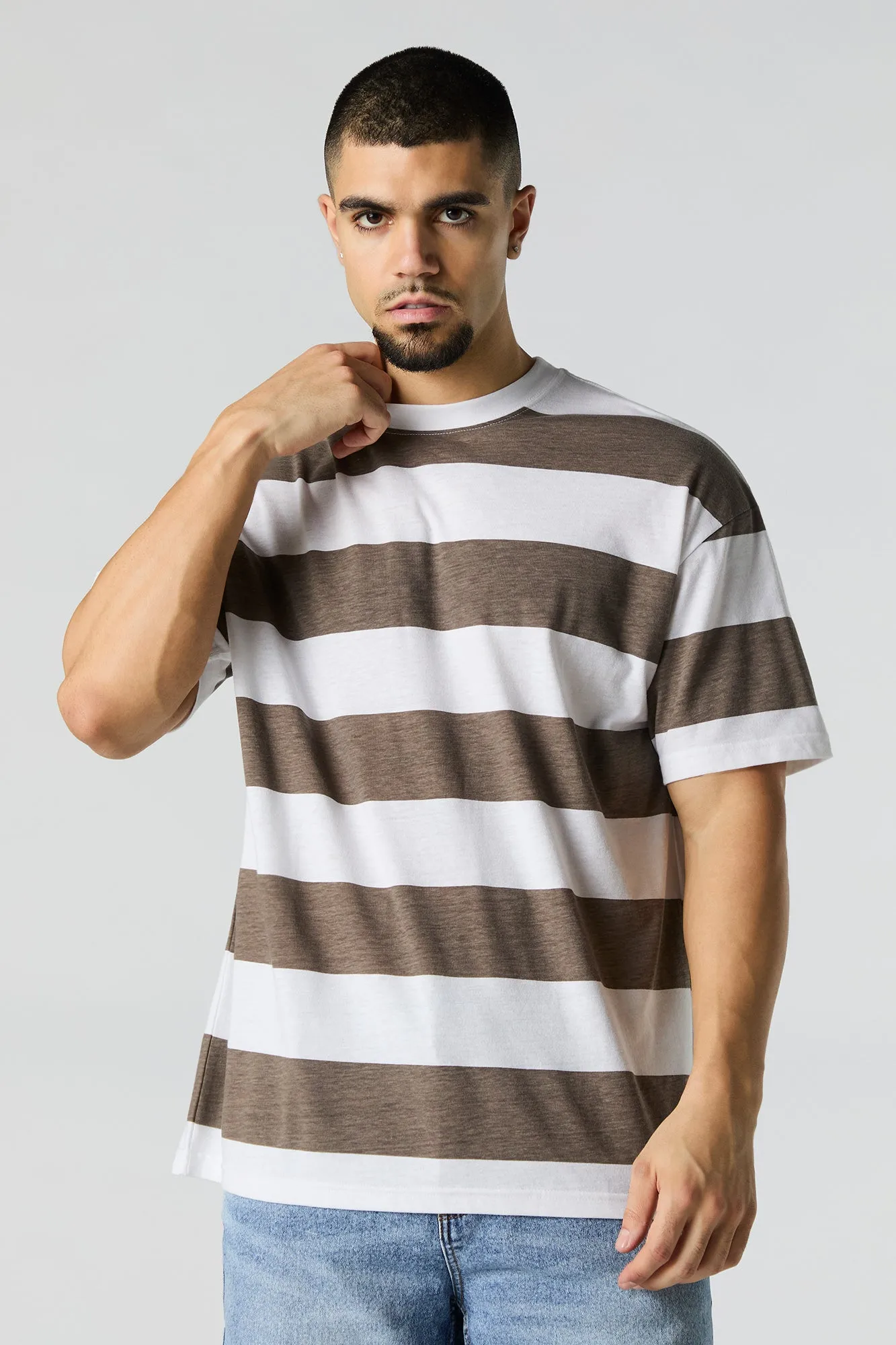 T-shirt décontracté rayé sold by Urban Planet product image thumbnail 4