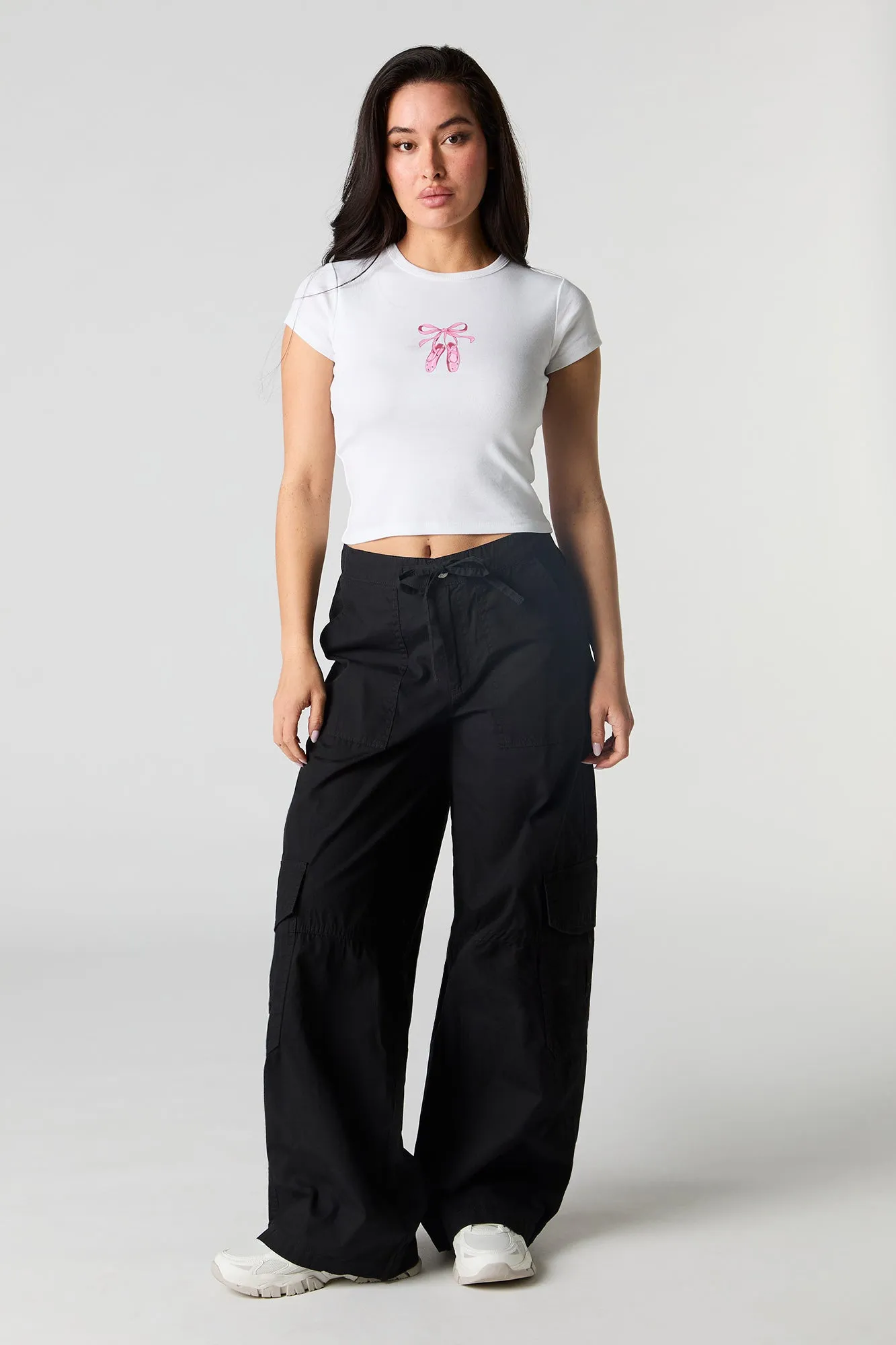 T-shhirt côtelé court à imprimé Girly sold by Urban Planet product image thumbnail 3