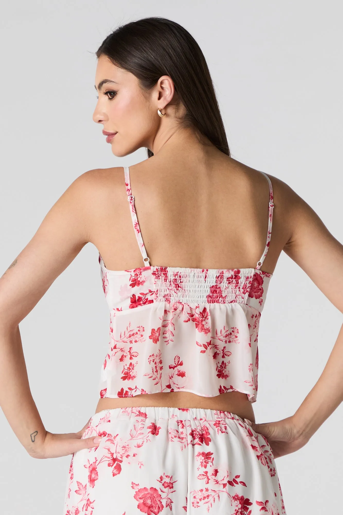 Printed Chiffon Lace Trim Cami sold by Urban Planet product image thumbnail 2