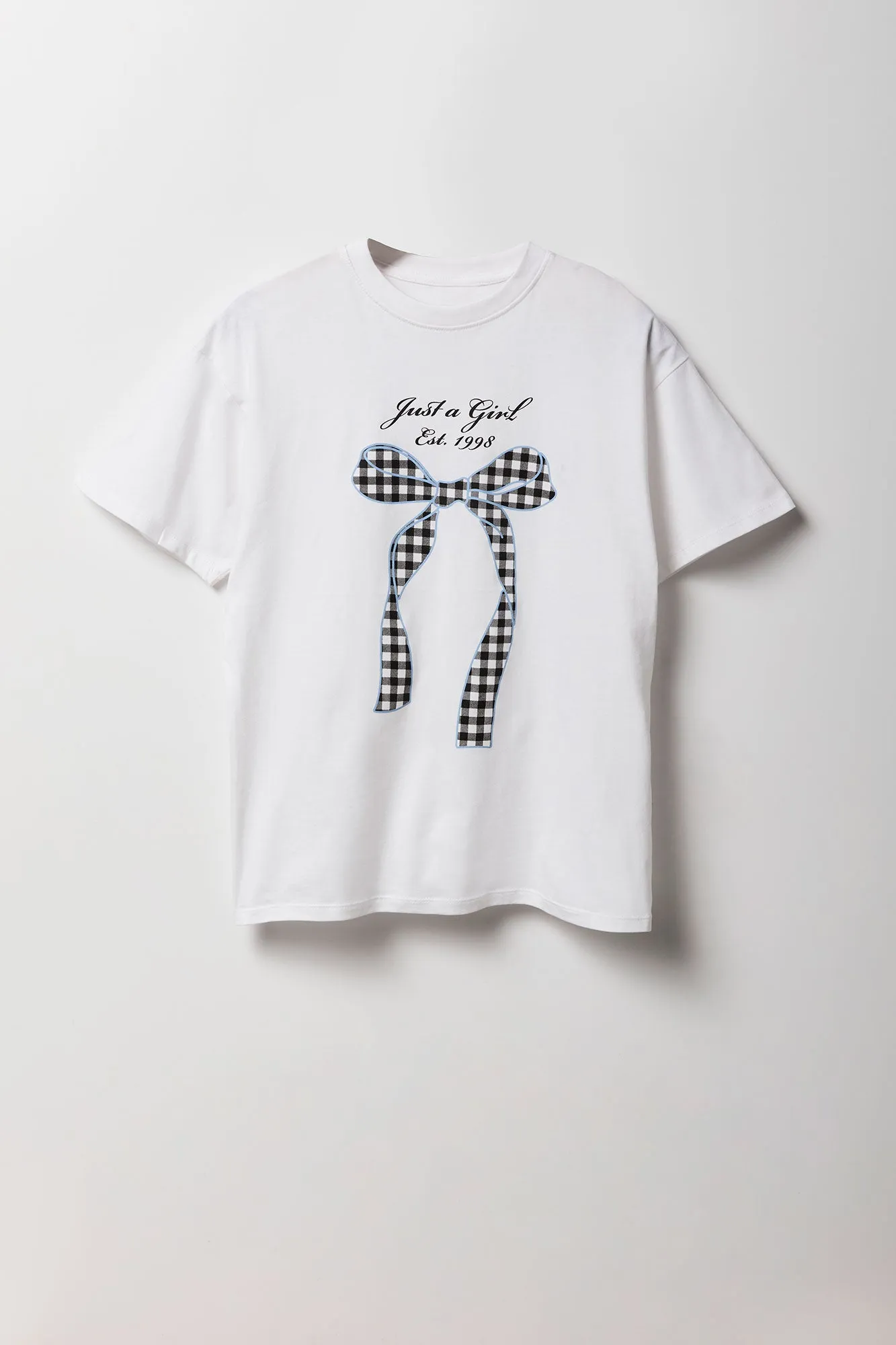 Just a Girl Graphic Boyfriend T-Shirt sold by Urban Planet product image thumbnail 4