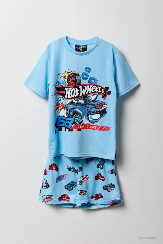 Ensemble-pyjama deux pièces t-shirt et short à imprimé Hot Wheels™ pour garçons made by Urban Planet