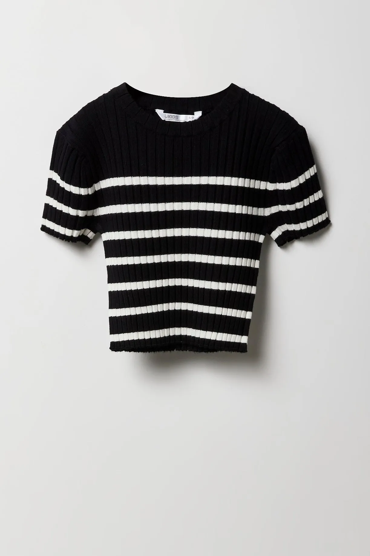 Girls Striped Ribbed Knit T-Shirt sold by Urban Planet product image thumbnail 3