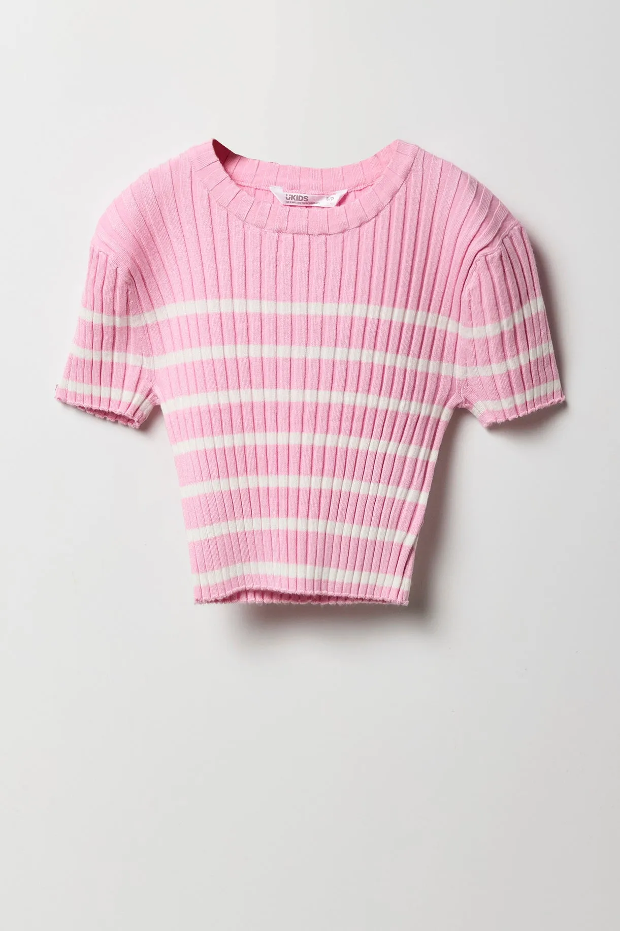 Girls Striped Ribbed Knit T-Shirt sold by Urban Planet product image thumbnail 5