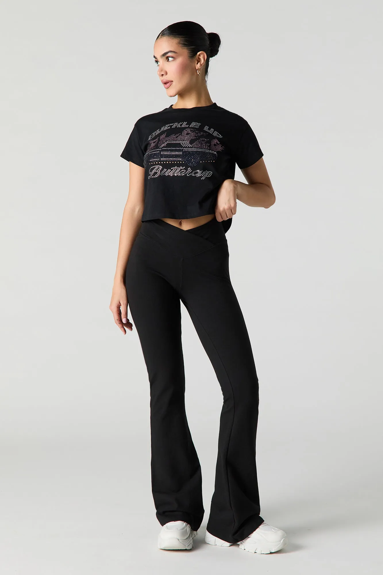 Buckle Up Buttercup Rhinestone Cropped T-Shirt sold by Urban Planet product image thumbnail 3