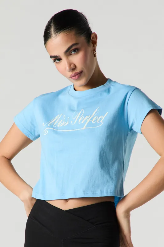 Miss Perfect Graphic Cropped T-Shirt sold by Urban Planet