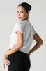 Rhinestone Heart Cropped T-Shirt sold by Urban Planet