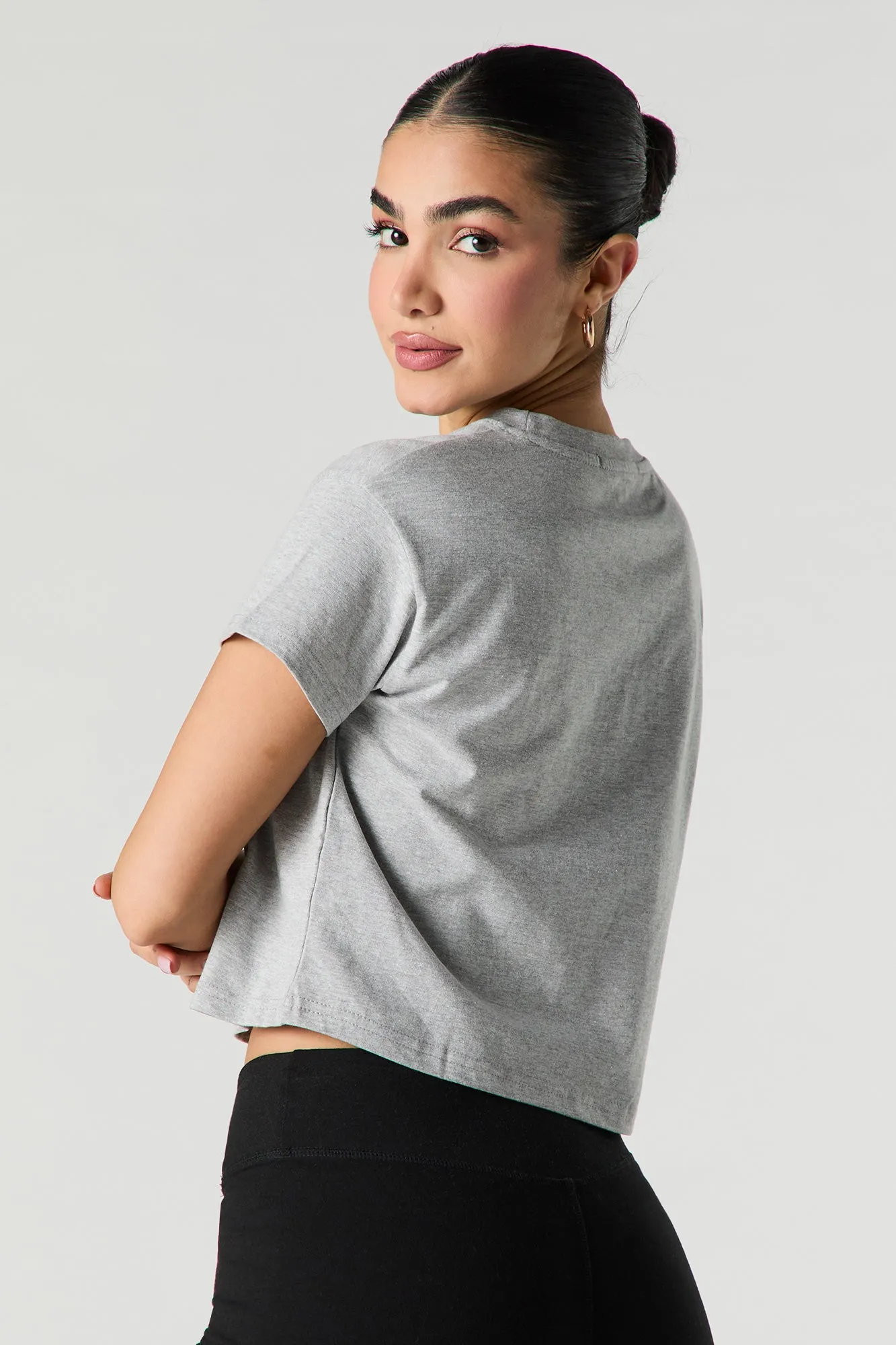 Strong & Courageous Puff Print Cropped T-Shirt sold by Urban Planet product image thumbnail 2