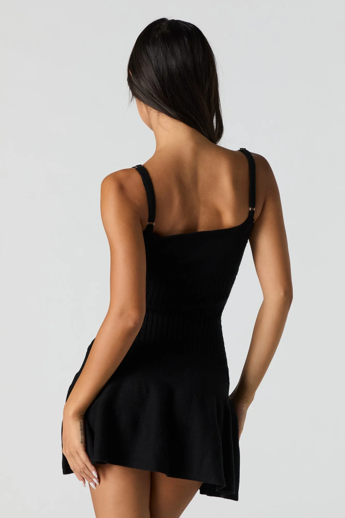 Minirobe-chandail en tricot torsadé avec encolure en V sold by Urban Planet product image thumbnail 5