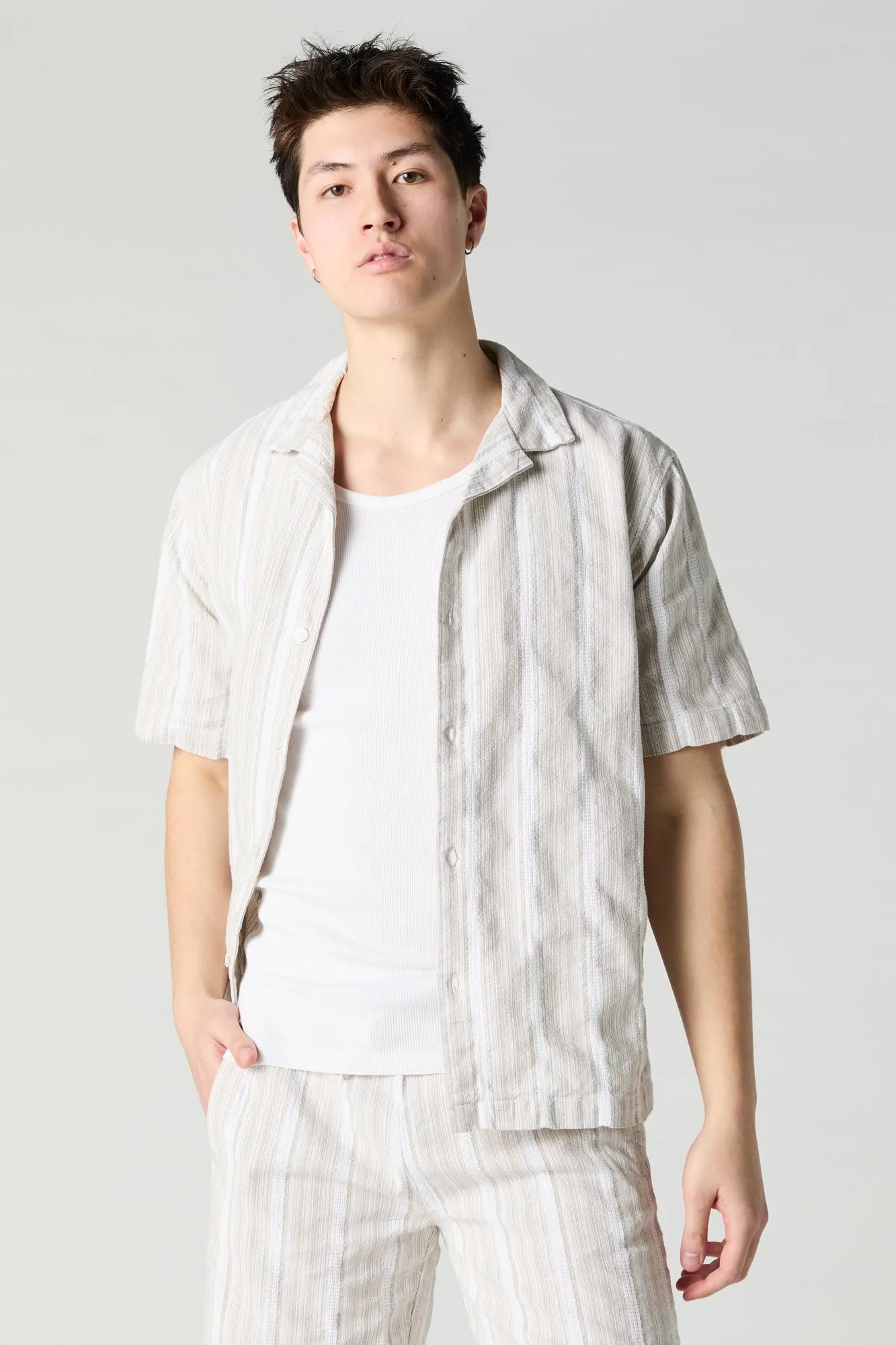 Striped Knit Button-Up Top sold by Urban Planet product image thumbnail 4