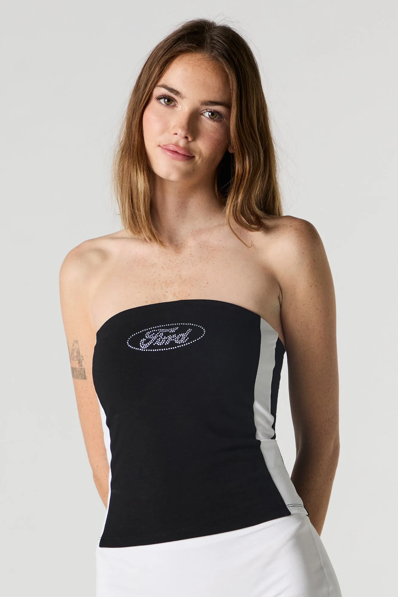 Ford Rhinestone Colourblock Tube Top sold by Urban Planet product image thumbnail 4