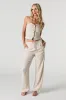 Pantalon à jambe large et taille basse en lin sold by Urban Planet