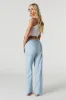 Pantalon à jambe large et taille basse en lin sold by Urban Planet