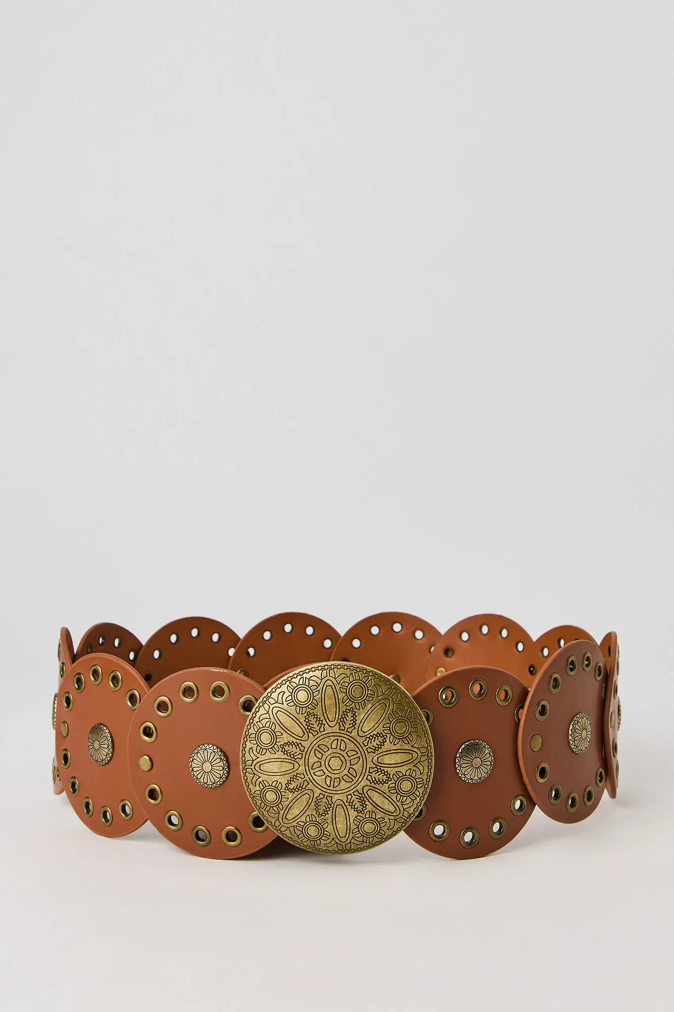 Faux-Leather Medallion Belt sold by Urban Planet