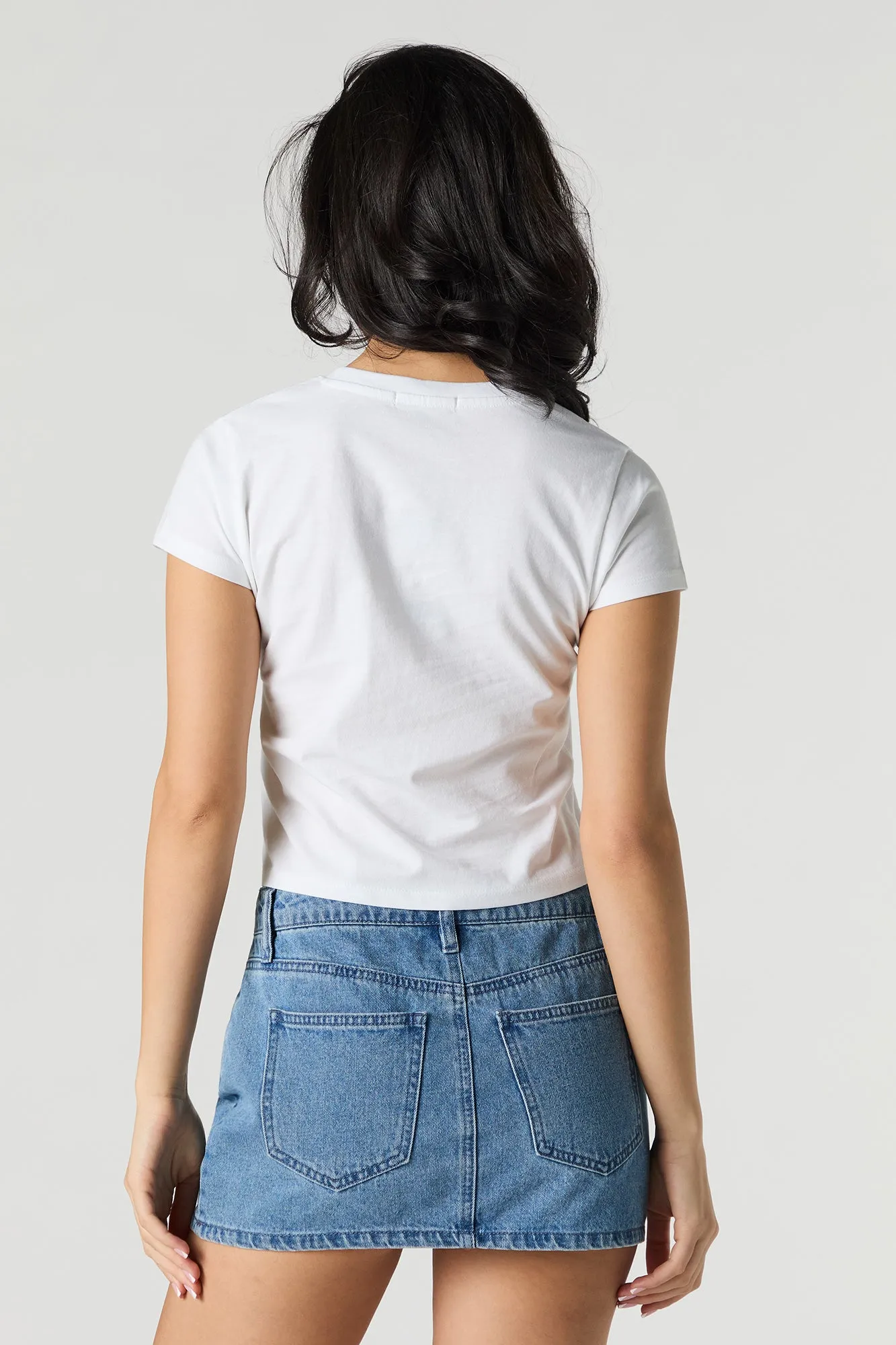 I Don't Care Embroidered Cropped T-Shirt sold by Urban Planet product image thumbnail 2