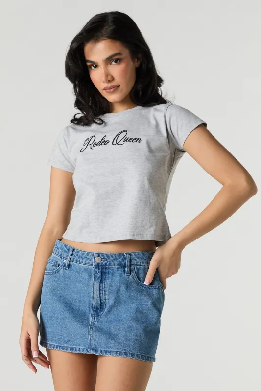 Rodeo Queen Embroidered Cropped T-Shirt sold by Urban Planet