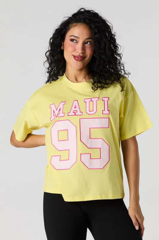 Maui Twill Embroidered Relaxed T-Shirt sold by Urban Planet