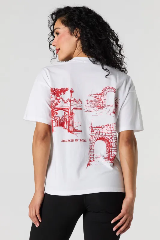 Rome Embroidered Relaxed T-Shirt sold by Urban Planet