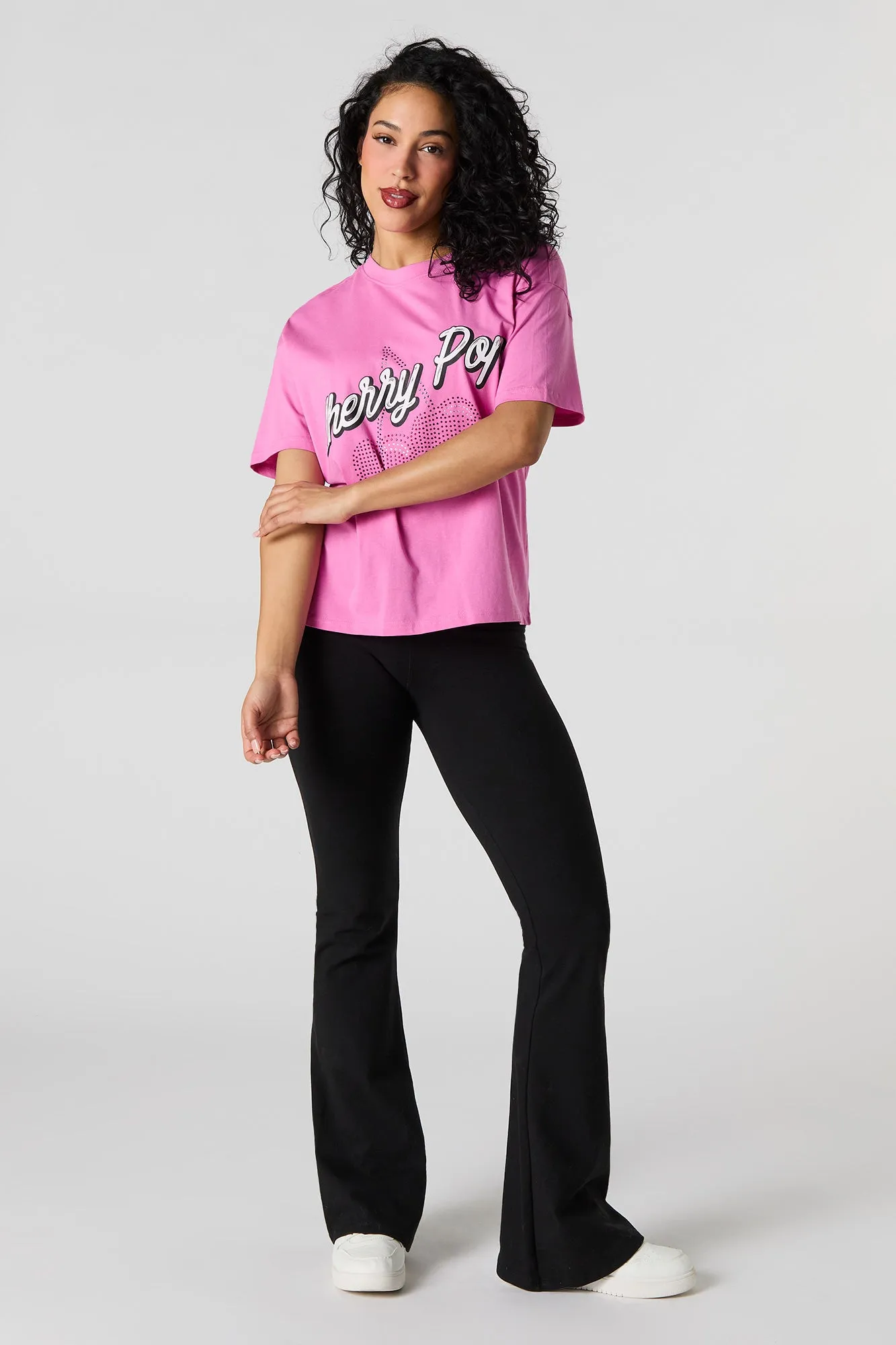 T-shirt décontracté à imprimé Cherry Pop avec pierres du Rhin sold by Urban Planet product image thumbnail 3