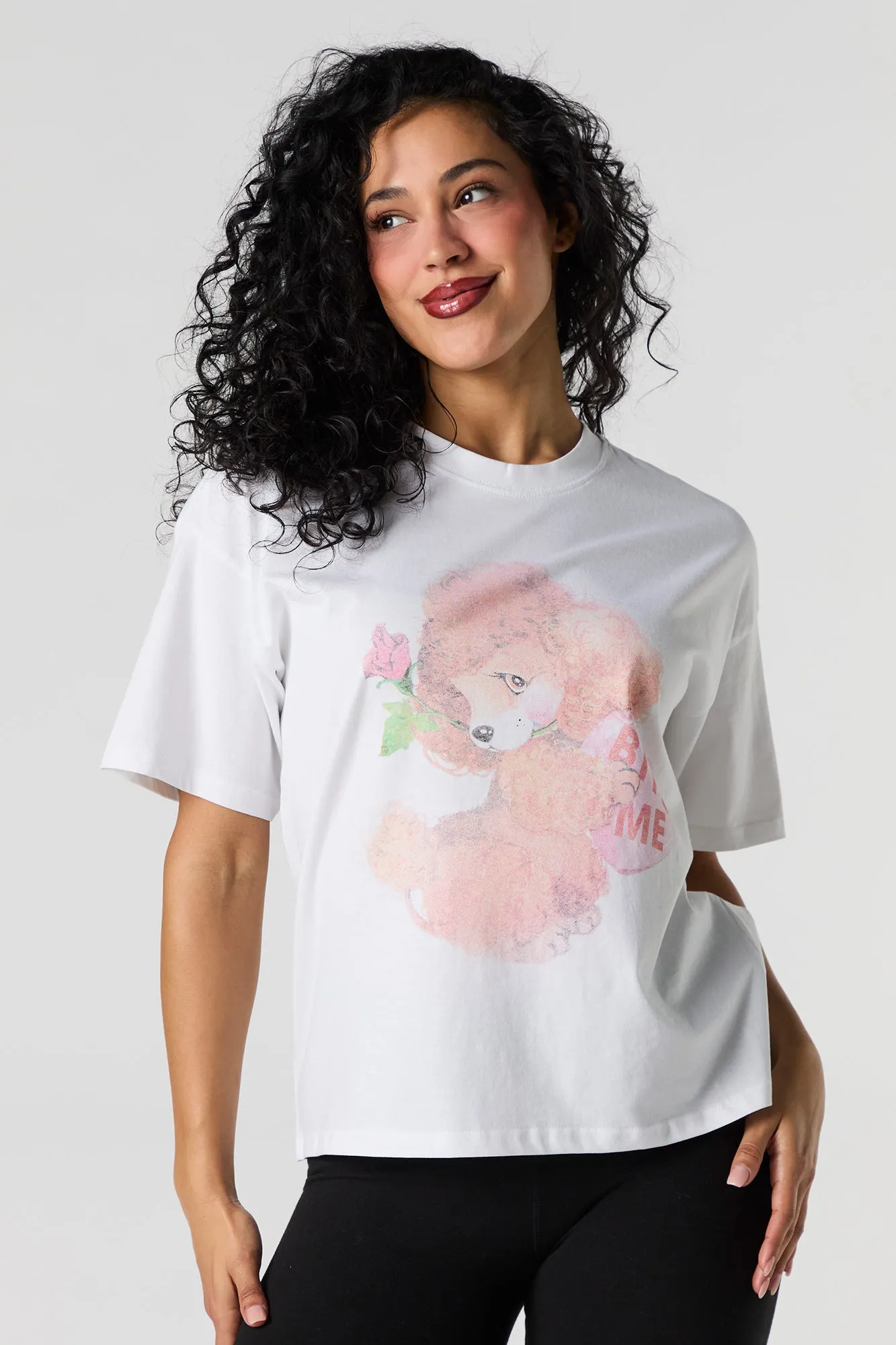 T-shirt décontracté à imprimé Valentines Puppy sold by Urban Planet