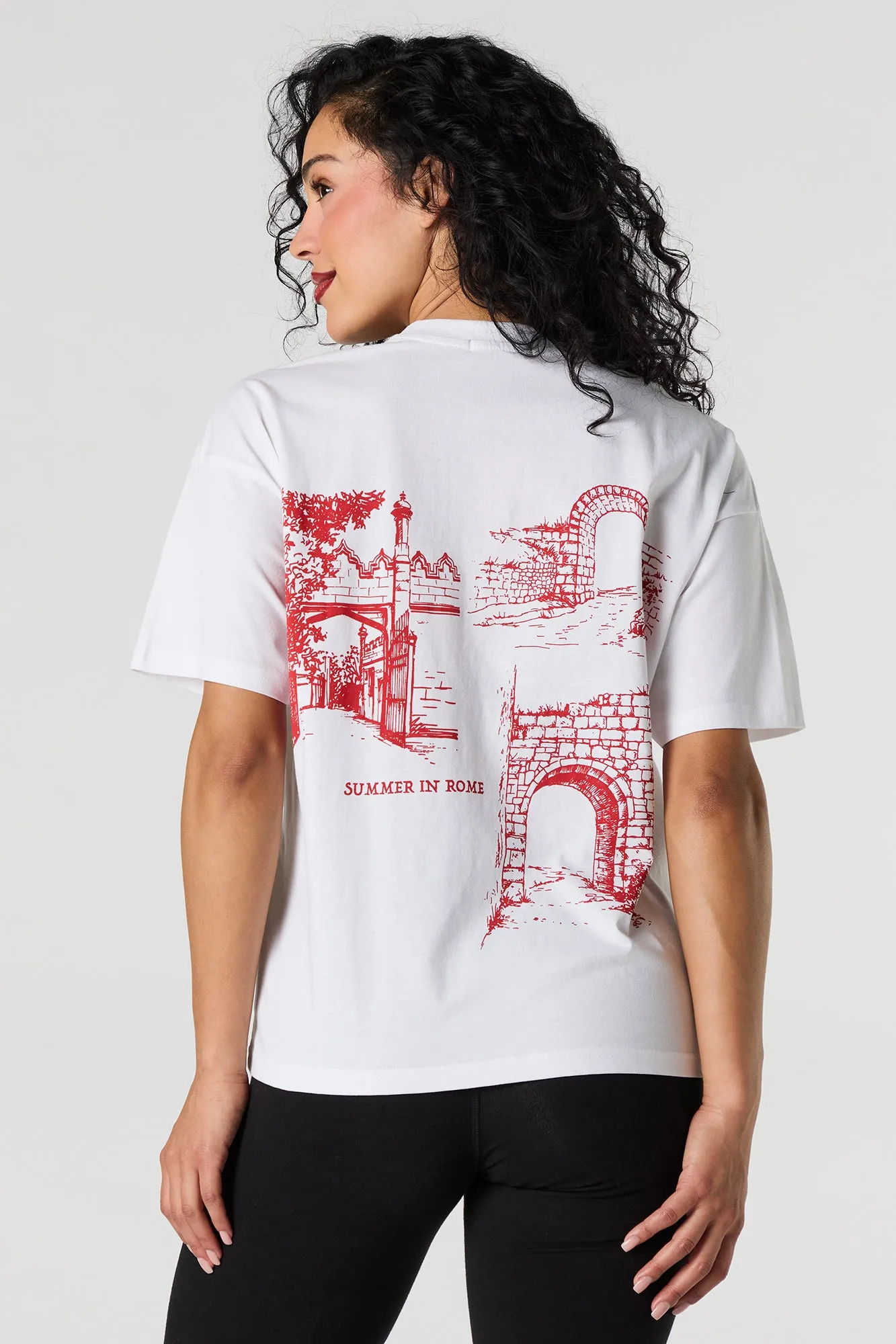 T-shirt décontracté avec motif brodé Rome sold by Urban Planet